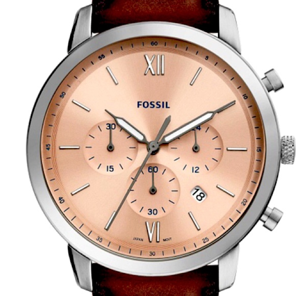 Gents Fossil Neutra Watch FS5982 Chapagne Rose Dial